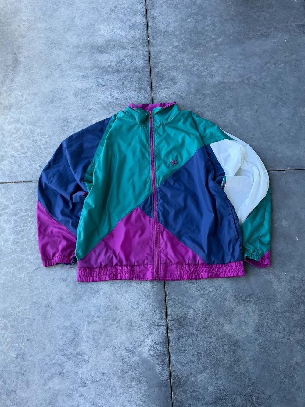 Vintage USA Olympic Brand Apparel JCPenney Colorblock Windbreaker Jacket Medium